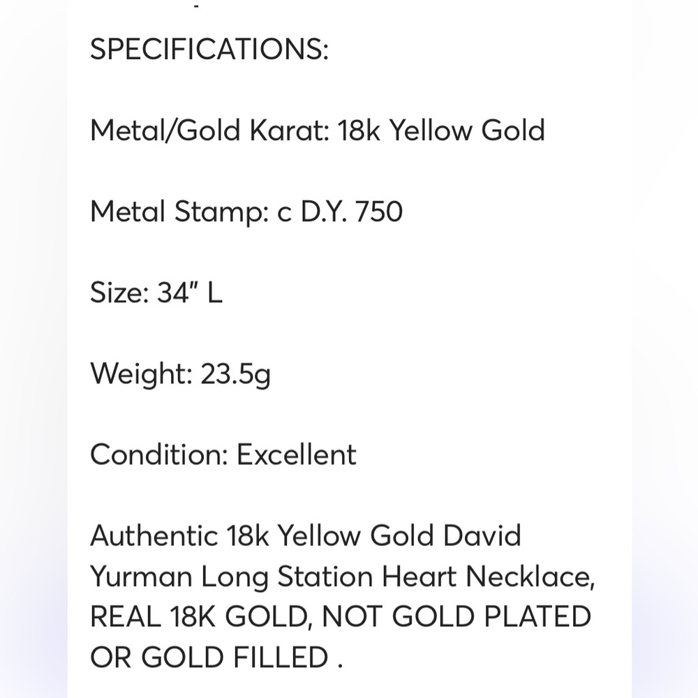 ✨SOLD✨ 
David Yurman 18k Gold Heart Station Necklace ( my price is FIRM ) - Picture 13 of 14